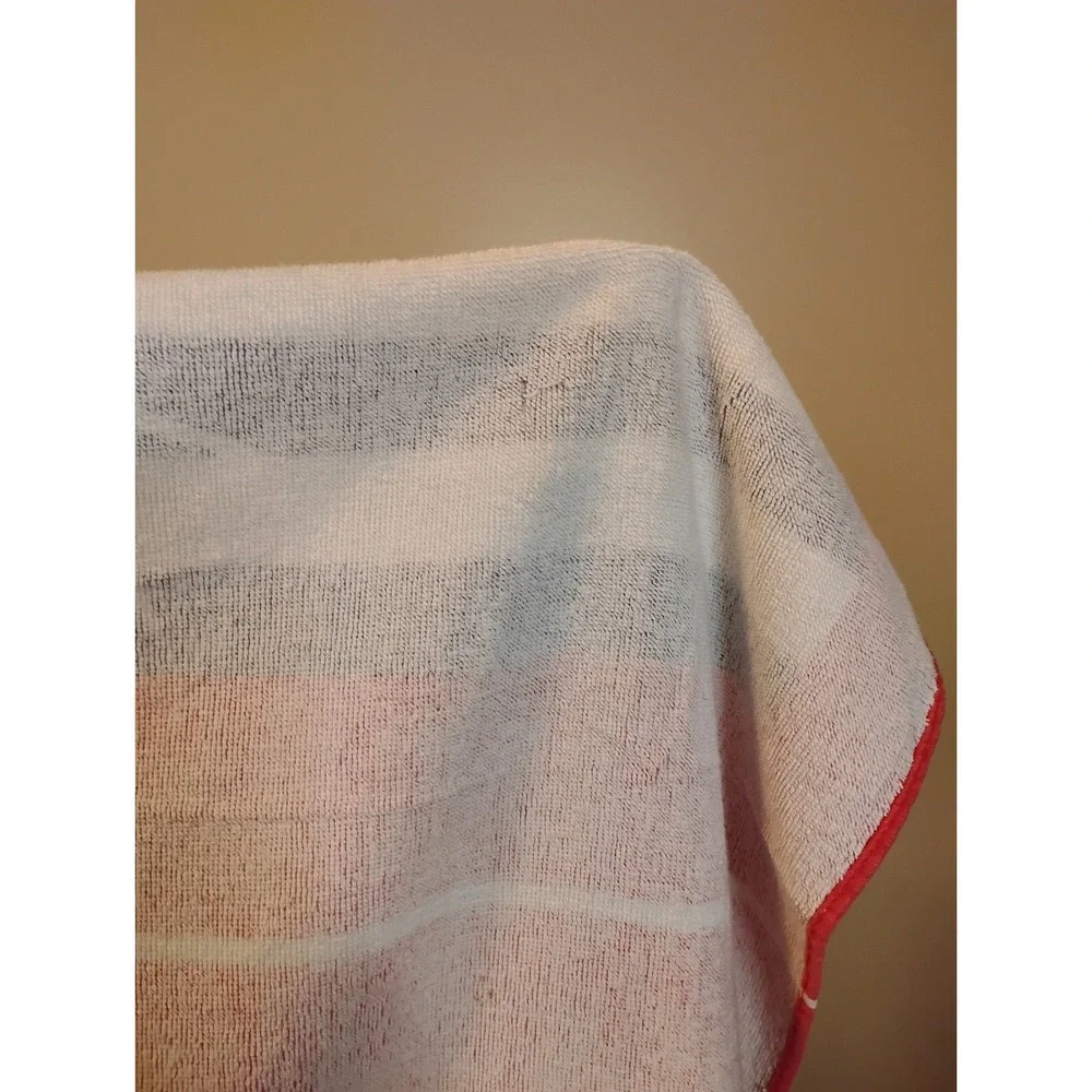Tommy Hilfiger Starfish Striped Beach Towel Red White Blue 60x35